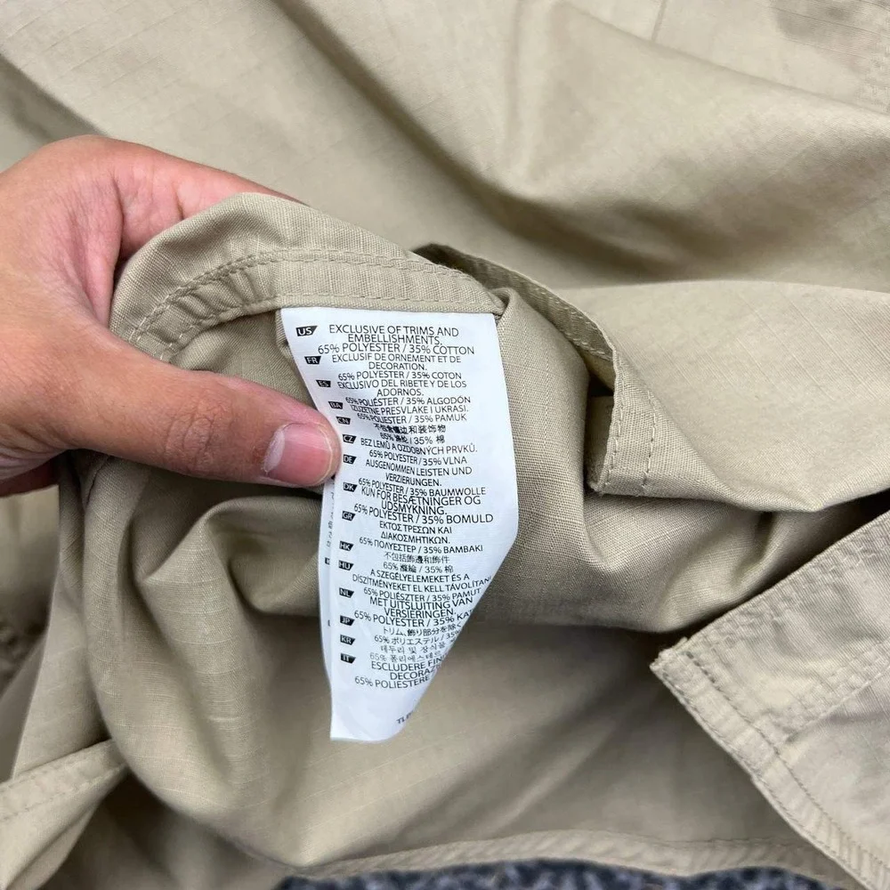 5.11 Tactical Button Up Cargo Work Shirt Men XL Tan Short Sleeve Ripstop